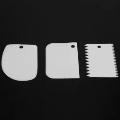 3 st/set Plastgrädde Degskrapa Skär Spatlar för Bakverk Kakdekoration