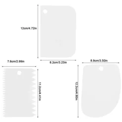 3 st/set Plastgrädde Degskrapa Skär Spatlar för Bakverk Kakdekoration
