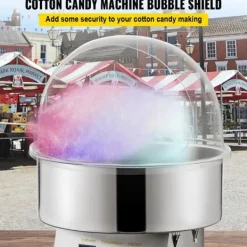 21 tum genomskinligt sockervaddsmaskinsskydd, rimlig storlek, förtjockat akrylmaterial, lätt att installera