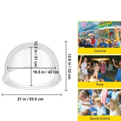 21 tum genomskinligt sockervaddsmaskinsskydd, rimlig storlek, förtjockat akrylmaterial, lätt att installera