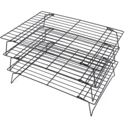 Avsvalningsgaller-13 tums järnstativ 3 lager non-stick kylställ för matlagning bakning av kaka kex