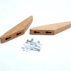 6 väggkrokar i trä 14,2*4,4*2,1 cm, minimalistiska klädkrokar i ek, används för att hänga badrumshanddukar.