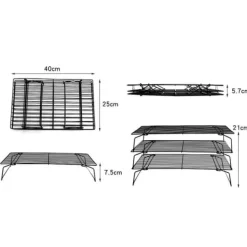 Avsvalningsgaller-3 Våningar Avsvalningsgaller Bakgaller 40x25cm Bakplåt Non-Stick