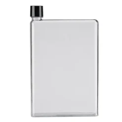 A5 platt vattenflaska Reseflaska Bärbar resemugg Platt sportvattenflaska för sport Camping Gym Fitness Utomhus Vit 350ml