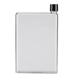 A5 platt vattenflaska Reseflaska Bärbar resemugg Platt sportvattenflaska för sport Camping Gym Fitness Utomhus Vit 350ml