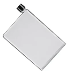 A5 platt vattenflaska Reseflaska Bärbar resemugg Platt sportvattenflaska för sport Camping Gym Fitness Utomhus Vit 350ml