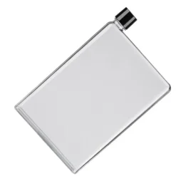 A5 platt vattenflaska Reseflaska Bärbar resemugg Platt sportvattenflaska för sport Camping Gym Fitness Utomhus Vit 350ml