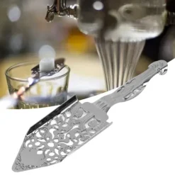 Absintfontäner-Absintfiltersked Rostfritt stål Ihålig Malört Cocktailsked Sockerbit Filtsked för Bartending Silver