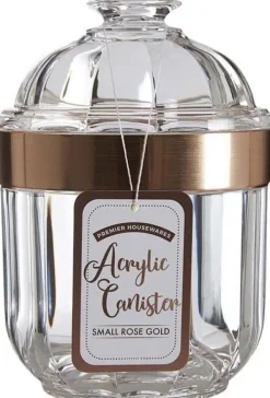 Acryllåda - Premier housewares - 1601669 - Transparent - Roséguld - 10 x 10 x 15 cm