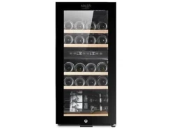 Vinkylar-Adler AD 8080, Vinkylare med kompressor, Fristående, 24 flaska/flaskor, G, Inbyggd lampa, Svart
