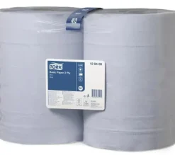 Pappershanddukar-Aftørringspapir Tork W1 Basic blå 2-lags 340m - (2 ruller pr. karton)