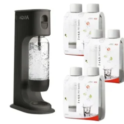 Kolsyremaskin-AGA Aqvia Balance (Black) + 6 x 0,5L PET-flaskor