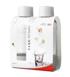 Kolsyremaskin-AGA AQVIA "on-the-go" 0,5L, PET-flaska, 2-pack (Vit)