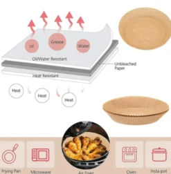 Fritöser-Air Fryer engångspapper för fritös 16 cm 100 st Vit
