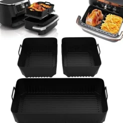 Fritöser-Air Fryer Form, 3 ST Air Fryer Tillbehör för Ninja Air Fryer 10,4L AF500EU, Silikon Air Fryer Form för Ninja Foodi Flex 10,4 L