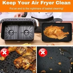 Fritöser-Air Fryer Form, 3 ST Air Fryer Tillbehör för Ninja Air Fryer 10,4L AF500EU, Silikon Air Fryer Form för Ninja Foodi Flex 10,4 L