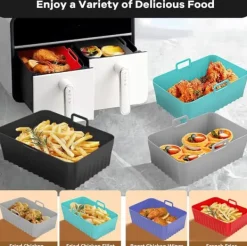 Fritöser-Airfryer-tillbehör,2pack Air Fryer-form för Ninja Foodi AF400EU AF300EU 9,5L,Airfryer-form av silikon för Instant Pot Ultenic MasterPRO Dual Air Fryer | CDON