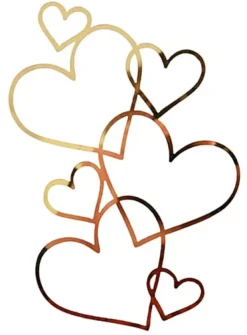 Utrustning För Tårtdekoration-Akryl tårtdekoration guld hjärtan hjärta