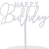 Utrustning För Tårtdekoration-Akryltårtdekoration i vit, Grattis på födelsedagen