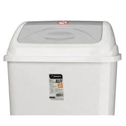 Soptunnor & Papperskorgar-ALFI soptunna med gångjärnslock 27 l för sopor, ljusgrå marmorerad