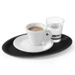 Anti-halk oval servisbricka 16x23cm - svart