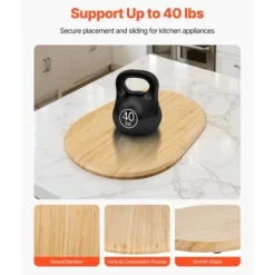 Apparatglidare, Oval 39,9x28,2x2,3 cm, Naturligt trä