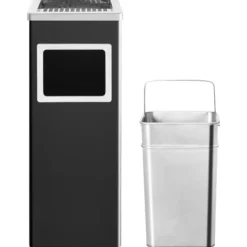 vidaXL Soptunnor & Papperskorgar-Askfat/soptunna 36 L stål svart