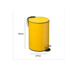 Atmosphéra 3 liters pedalbehållare i metall - Gul