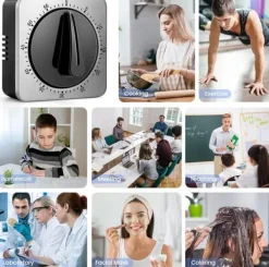 Auledio Mekanisk kökstimer – Äggklocka utan batteri, 100% mekanisk, rostfri, visuell timer med magnet