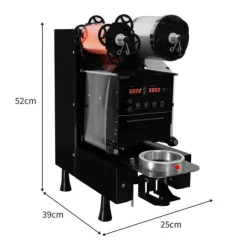 Dryckesautomater-Automatisk Boba Koppförslutningsmaskin 500W & Bubble Tea Shaker GRATIS Filmbox 500-650 Koppar per Timme Plast Papper 90/95 mm Diameter Rostfritt stål | CDON