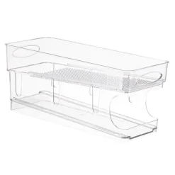 Automatisk dubbellagers transparent läskburkorganisator för kylskåp