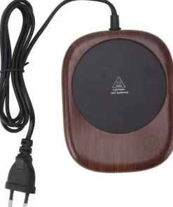 Automatisk elektrisk värmare, värmebevarande, träkornsmuggvärmare, dryckeskopp, te, kaffe, lämplig för kontor och hem, EU-kontakt, AC 100-240V