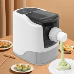 Automatisk Nudel- och Pastamaskin - Bordsmodell - 14 Formar - 5 Min Snabb Knådning - 260 W 220 V - Helkopparmotor - 304 Rostfritt Stål - Svart