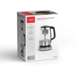 Automatisk vattenkokare - LIVOO - DOD209 - 2200 W - 1,7 L - 3 förinställda brygglägen - Glas / Rostfritt stål