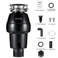 Avfallskvarn, 18.5x18.5x37 cm, rostfritt stål