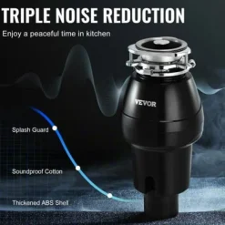 Avfallskvarn, 18.5x18.5x37 cm, rostfritt stål