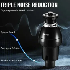 Avfallskvarn, 18,5x18,5x39,5 cm, rostfritt stål