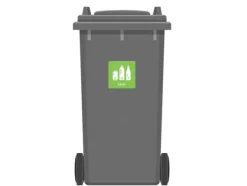 Avfallspiktogramskylt PANT 12x12 cm, aluminium, grön/vit