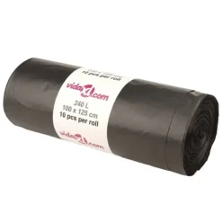 vidaXL Soppåsar-Avfallspåsar 150 st svart 240 L