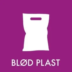 Avfallsskylt BLÅ PLASTIK 12x12 cm,1 st