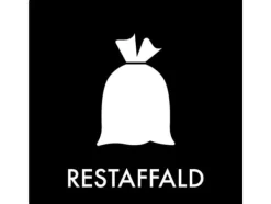 Avfallsskylt RESTAFFALD 12x12 cm,1 st