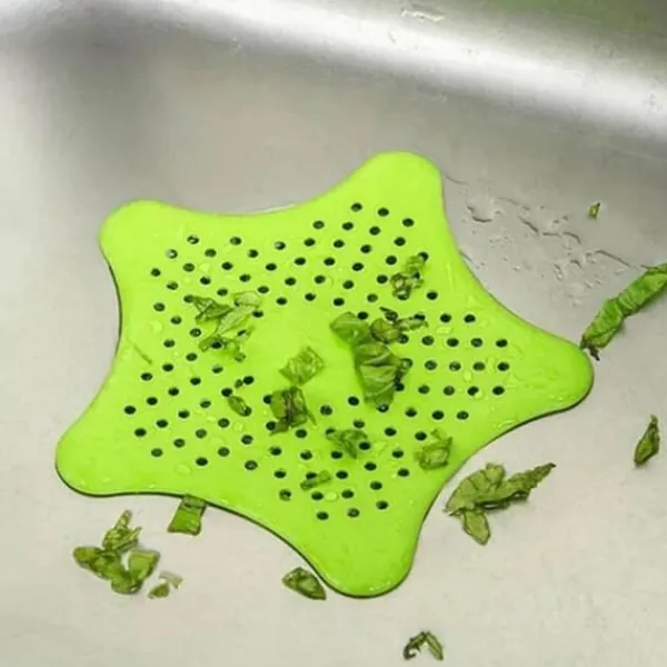 Avloppsfilter - Sjöstjärna - Silikon - 15 cm x 14 cm - Grön