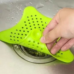 Avloppsfilter - Sjöstjärna - Silikon - 15 cm x 14 cm - Grön