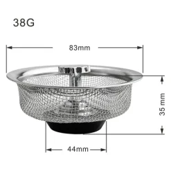 Avloppssil diskbänkssil med plugg med handtag rostfritt stål Silver 2-pack