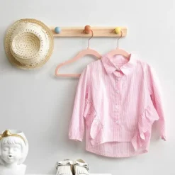 Babyhängare, Förpackning med 50 sammetshängare för barn med krokar i roséguld, halkfria barnhängare för kläder i garderoben, baby- eller barnjackor, | CDON