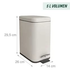 Soptunnor & Papperskorgar-Badrumspapperskorg, 29,5x26x14 cm, 5L, Flera färger