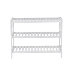 Bambu - skonställ - med 3 nivåer - vit - 70 x 55 x 26 cm