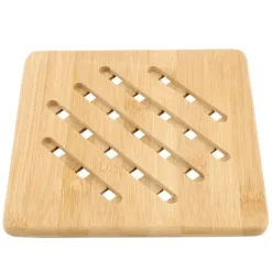 Karottunderlägg-Bambu Koppgryta Diskunderlägg Hållare Värmebeständig Bordsmatta Bordsunderlägg S