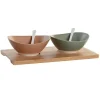 Bambusutensilset - DKD Home Decor - 29 x 15,5 x 1,5 cm - Flerfärgad - För vuxna