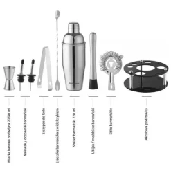 Verktygsset För Drinkar-Bartenderset 9 delar Shaker KLAUSBERG KB-7580 silver